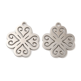 316L Surgical Stainless Steel Pendants, Laser Cut, Clover Charms
