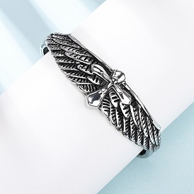 Ретро 316 браслеты-манжеты из хирургической нержавеющей стали, крестик