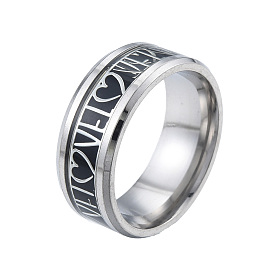 Two Tone 201 Stainless Steel Word Love Finger Ring for Women
