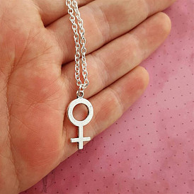 316L Surgical Stainless Steel Pendant Necklaces for Women, Woman Sign