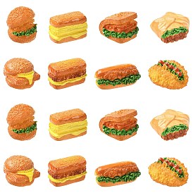 16шт. 8 стили, миниатюрная модель из смолы, имитация гамбургера, аксессуары для оформления микроландшафта, притворяясь опорными украшениями