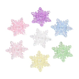 Transparent Plastic Multi-Strand Links, Snowflake, AB Color Plated