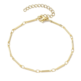 Brass Bar Link Chain Bracelets for Women Men