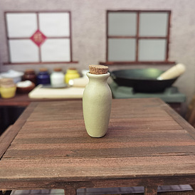 Ceramics Miniature Seasoning Jar Ornaments, Micro Landscape Home Kitchen Dollhouse Accessories