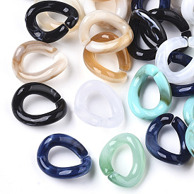 Acrylic Linking Rings, Quick Link Connectors, For Jewelry Curb Chains Making, Imitation Gemstone Style, Twist