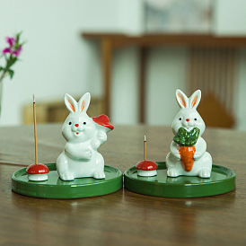 Porcelain Incense Burners, Rabbit/Cat Incense Holders, Home Office Teahouse Zen Buddhist Supplies