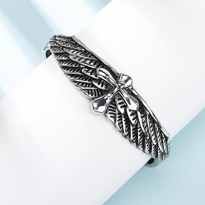 Ретро 316 браслеты-манжеты из хирургической нержавеющей стали, крестик