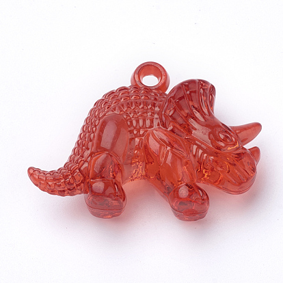 Transparent Acrylic Pendants, Rhinoceros Shaped