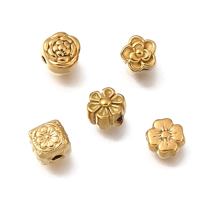 304 из нержавеющей стали разделительные бусины, ионное покрытие (ip), реальный 18 k позолоченный