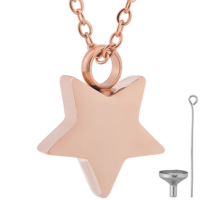 1Шестерка из нержавеющей стали в виде звезды для кулона с прахом на цепочке, с 1 сумкой 304 мини-воронкой из нержавеющей стали
