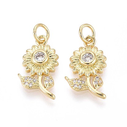 Латунные микро проложить кубического циркония подвески, цветок, с целью перехода в кольце