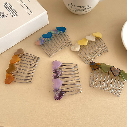 Sweetheart Vinegar Acetate Hair Comb Clip for Women with Versatile and Chic Design, Anti-Slip Grip, Perfect for Frizzy Hair Styling Accessories.
