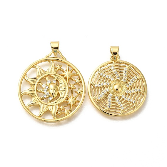 Стойка металлическая латунная микропрофилированная кубическая циркония подвески, долговечный, без свинца и без кадмия, плоский круглый с солнечными чарами