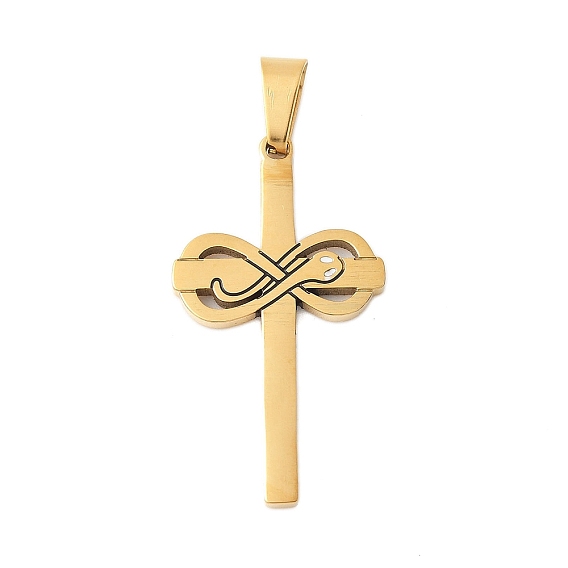 304 подвески из нержавеющей стали, ионное покрытие (ip), крест с бесконечностью и змеей