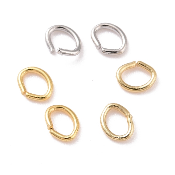 Messing Ringe springen, offene Ringe springen, cadmiumfrei und bleifrei, ellipsenförmige