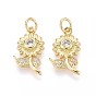 Латунные микро проложить кубического циркония подвески, цветок, с целью перехода в кольце