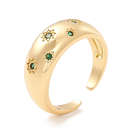 Кольцо-манжета со звездой из кубического циркония, открытое кольцо из настоящей позолоченной латуни 18k для женщин, без кадмия и без свинца