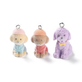 Flocky Resin Pendants, Dog