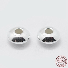 925 cuentas espaciadoras corrugadas de plata de ley, cuentas de platillo