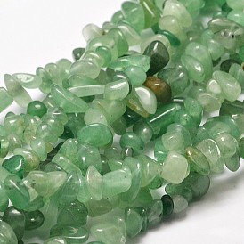 Natural Green Aventurine Chip Bead Strands, 4~12x4~7x2~5mm, Hole: 1mm, about 33.8 inch