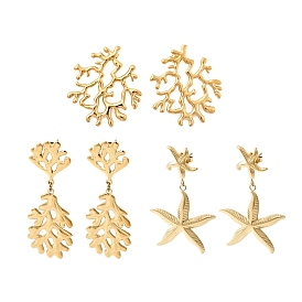 304 из нержавеющей стали болтаться серьги, ионное покрытие (ip), реальный 18 k позолоченный