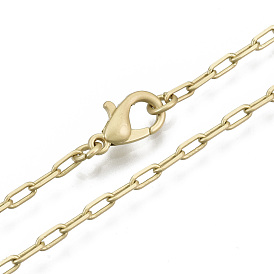 Cadenas de clip de latón, Elaboración de collar de cadena de cable alargado dibujado, con cierre de langosta