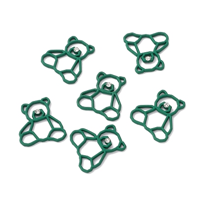 Alloy Pendants, with Crystal Rhinestone, Bear