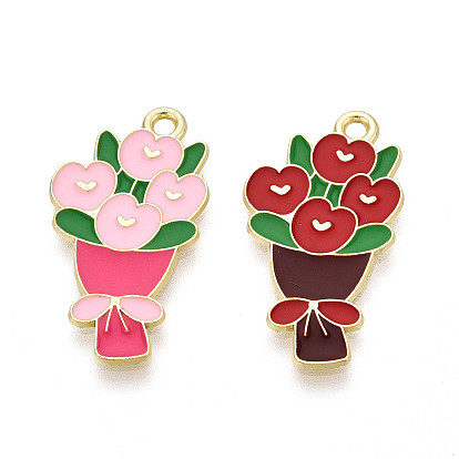 Подвески из сплава с эмалью ко дню святого валентина, , золотые