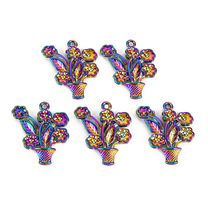 Aluminium Anhänger & Charms, Cadmiumfrei und Nickel frei und Bleifrei, Blume Reize