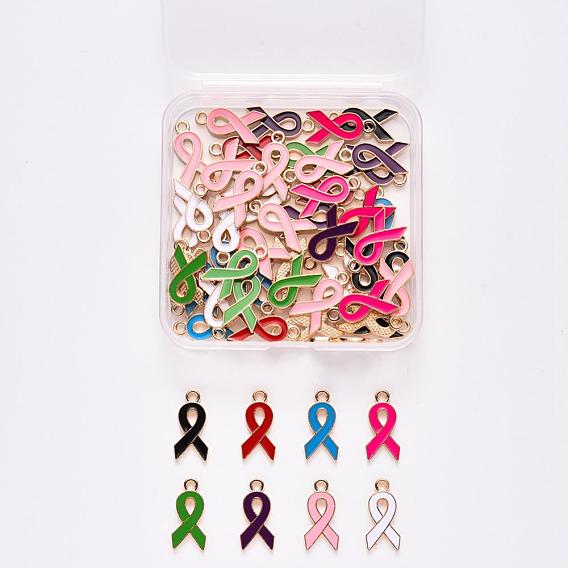 Подвески из эмали и сплава, Форма ленты осведомленности, свет позолоченные