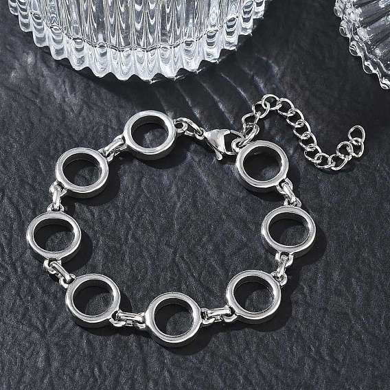 12MM 304 Stainless Steel Ring Link Chain Bracelets, Tarnish Free