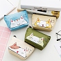 Тканевые клатчи с рисунком кота в мультяшном стиле, сменный кошелек на молнии, для женщин, прямоугольные