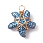Copper Wire Wrapped Handmade Lampwork Pendants, Starfish