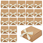Складные картонные упаковочные коробки из крафт-бумаги, квадрат с лентой