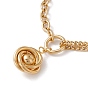 Flower Pendant Necklace for Women, 304 Stainless Steel Chain Necklace