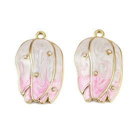 304 нержавеющей стальной эмали подвески, с абс пластмассовой имитационной жемчужиной, ионное покрытие (ip), , реальный 18 k позолоченный