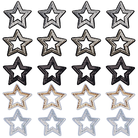 20 Stück 5 Farben Polyester mit aufnähbaren Kunststoffpailletten, Stoffapplikationen, Stern