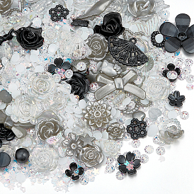 Наборы пластиковых кабошонов и бусин, с ПВХ-блестками для украшения ногтей