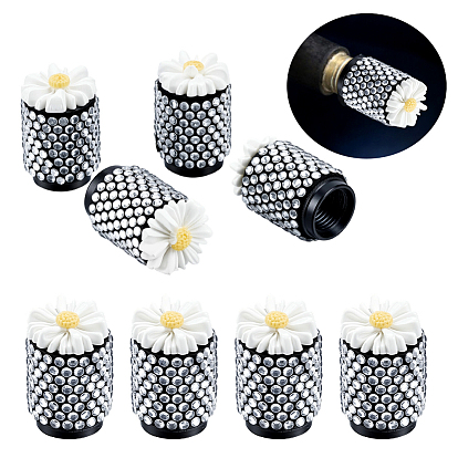 8шт. колпачки для вентилей шин из смолы и сплава со стразами