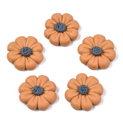 Handmade Fimo Cabochons, 8-Blütenblatt Blüte