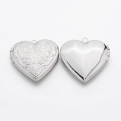 Romantic Valentines Day Ideas for Him with Your Photo Brass Locket Pendants, Photo Frame Charms for Necklaces, Heart