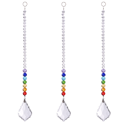 Crystal Suncatcher Prism Ball, Chakra Pendant Sphere Feng Shui Decoration, Window Chandelier Hanging Ornament, Teardrop