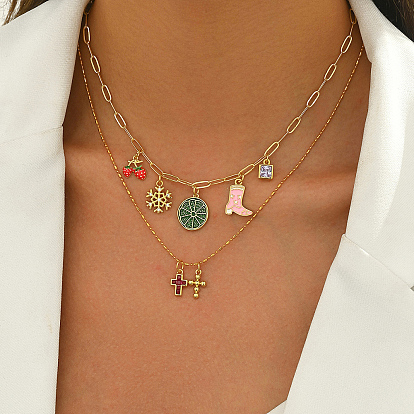 Латунные кубические циркониевые подвески ожерелья для женщин отпуск, золотые