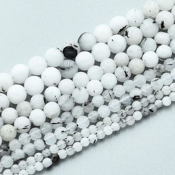 Природного кварца нитей бисера, окрашенные, круглые