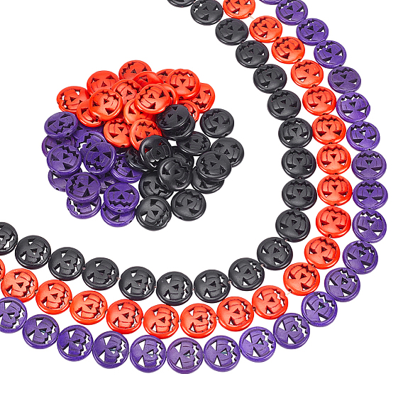 6 нитки 3 цветные синтетические бирюзовые бусины нити, окрашенные, тыква тыква джек о фонарь джек о фонарь