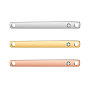 201 Stainless Steel Links Connectors, with Rhinestone, Rectangle, Crystal