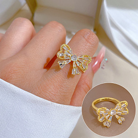 Adjustable Butterfly Zircon Ring - Simple Japanese Style Couple Ring, Minimalist Hand Jewelry.