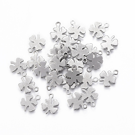 201 Stainless Steel Charms, Clover