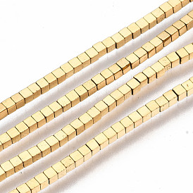 Electroplate Non-magnetic Synthetic Hematite Beads Strands, Cube