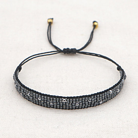 Miyuki Beaded Diamond Bracelet - Unique Punk Style Layered Wristband Jewelry